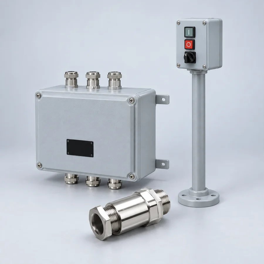 TORMIN junction box, control station and cable gland collection