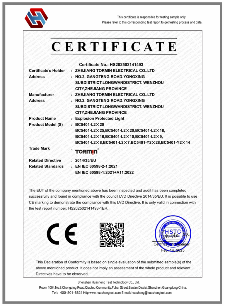 CE LVD — representative certificate archive sample