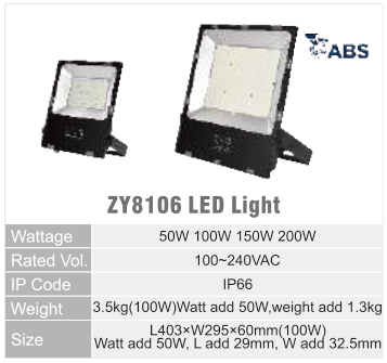 ZY8106 original catalogue specification table; open the full-size image or download the catalogue for configuration details.