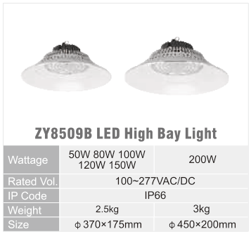 ZY8509B original catalogue specification table; open the full-size image or download the catalogue for configuration details.