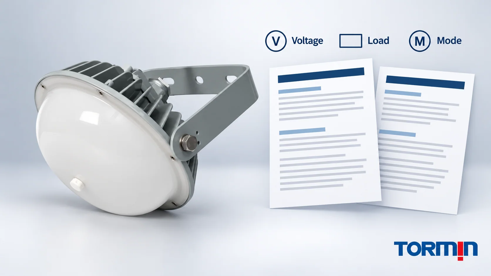 TORMIN ZY8601S exterior alongside report records for voltage, load and operating mode