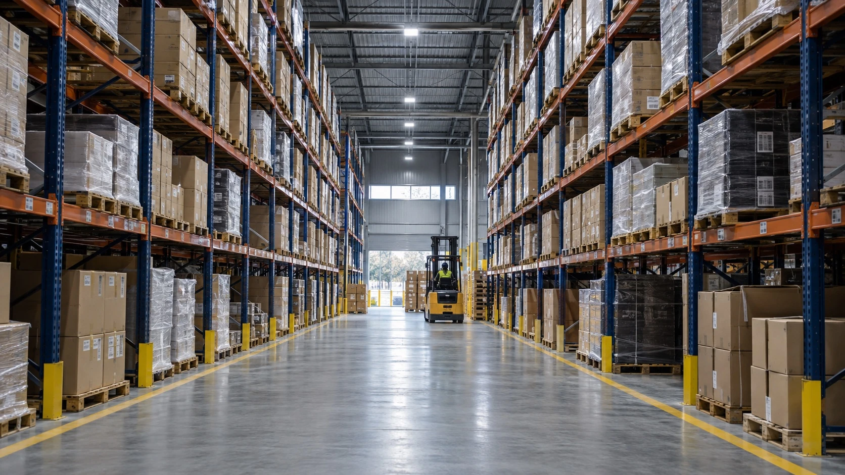 Warehousing & Logistics — illustrative industrial scene